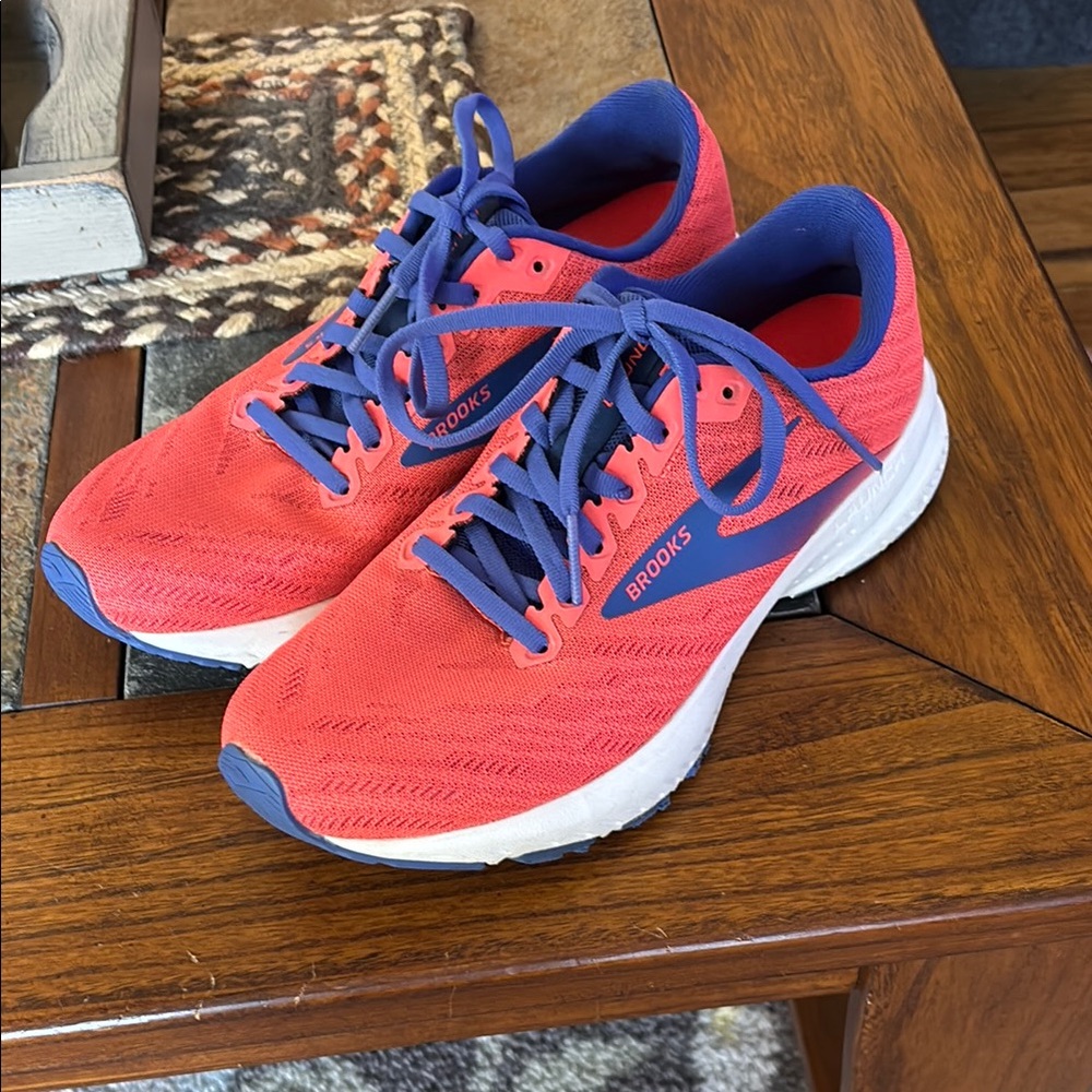 Brooks Coral and Blue Athletic Shoes for Performance